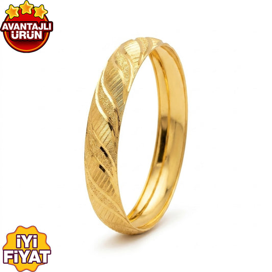 Yaprak Model Bilezik 22 Ayar Altın Kaplama