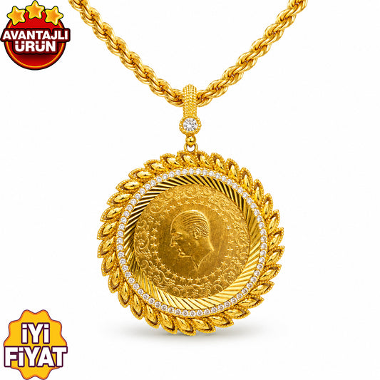 Arpa Tam Altınlı Kolye Altın Kaplama