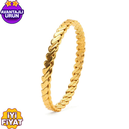 Üçlü Burma Orta Bilezik 22 Ayar Altın Kaplama (25 Gr Görünümünde)